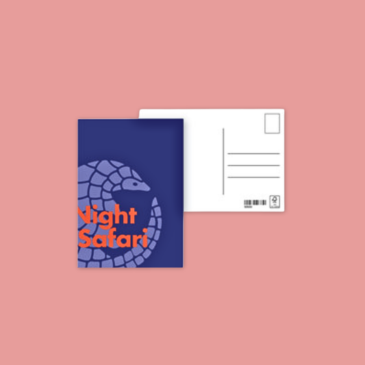 Night Safari 30th Anniversary Pangolin PostCard MANDAI WILDLIFE RESERVE