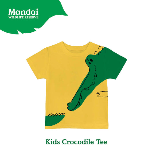 Doodle Crocodile Kids Unisex T-Shirt Animal Print Short Sleeve Top 100% Cotton Clothing MANDAI WILDLIFE RESERVE