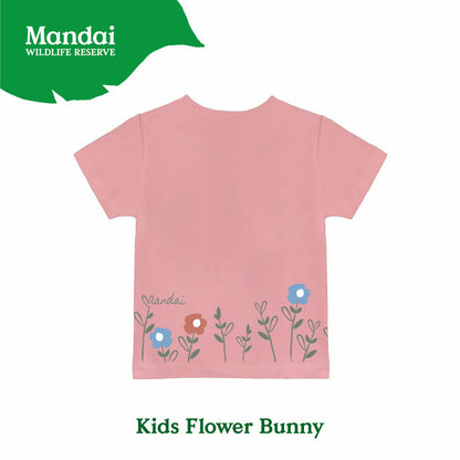 Bunny Kids Unisex T-Shirt Flower Cluster Animal Print Short Sleeve Top 100% Cotton Clothing MANDAI WILDLIFE RESERVE