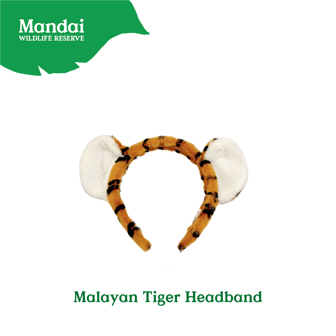 White Tiger Elephant Giraffe Panda Malayan Tiger Fennec Fox Headband Cute Animal 3D Ears Plush Padded Hair Accessories Kids MANDAI WILDLIFE RESERVE