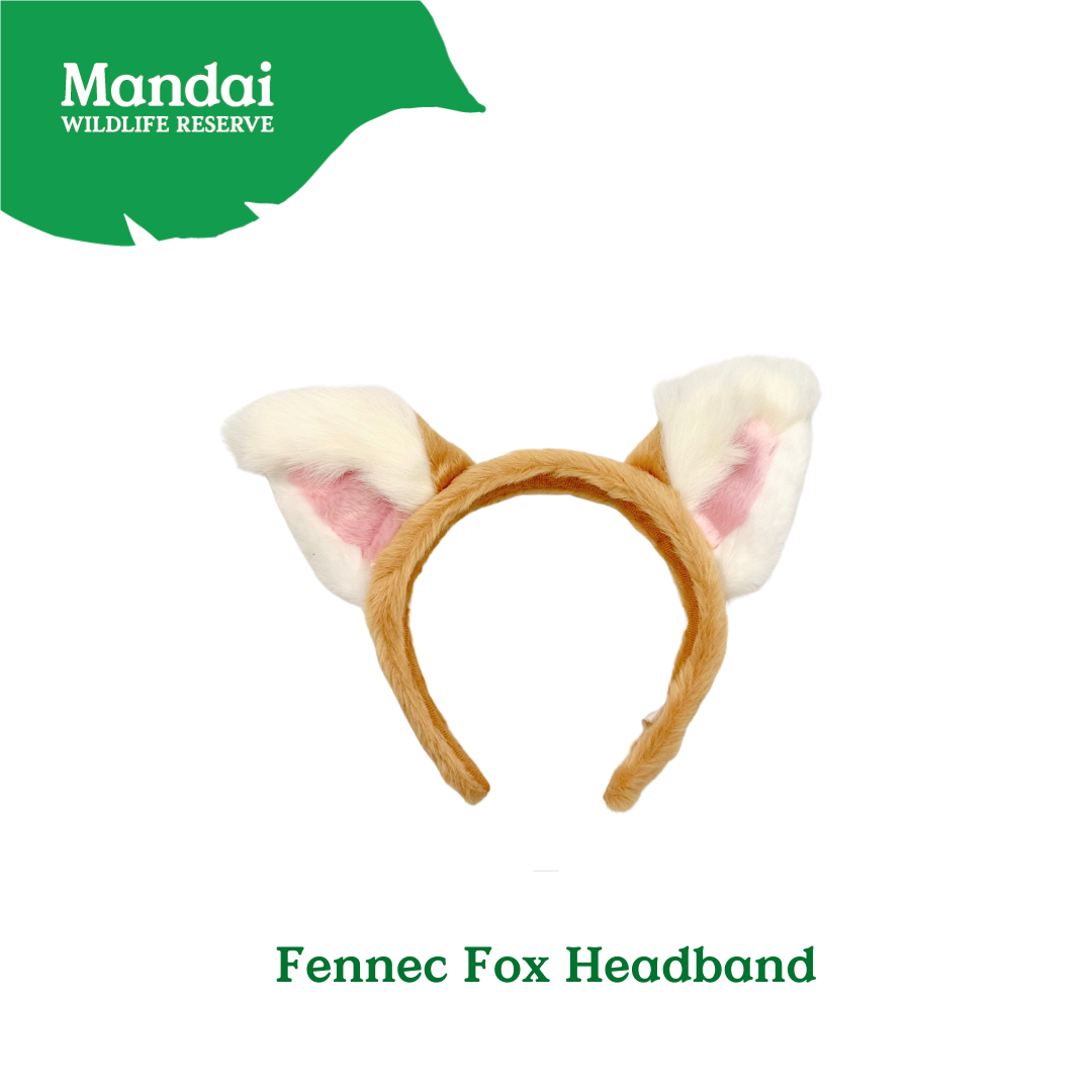 White Tiger Elephant Giraffe Panda Malayan Tiger Fennec Fox Headband Cute Animal 3D Ears Plush Padded Hair Accessories Kids MANDAI WILDLIFE RESERVE