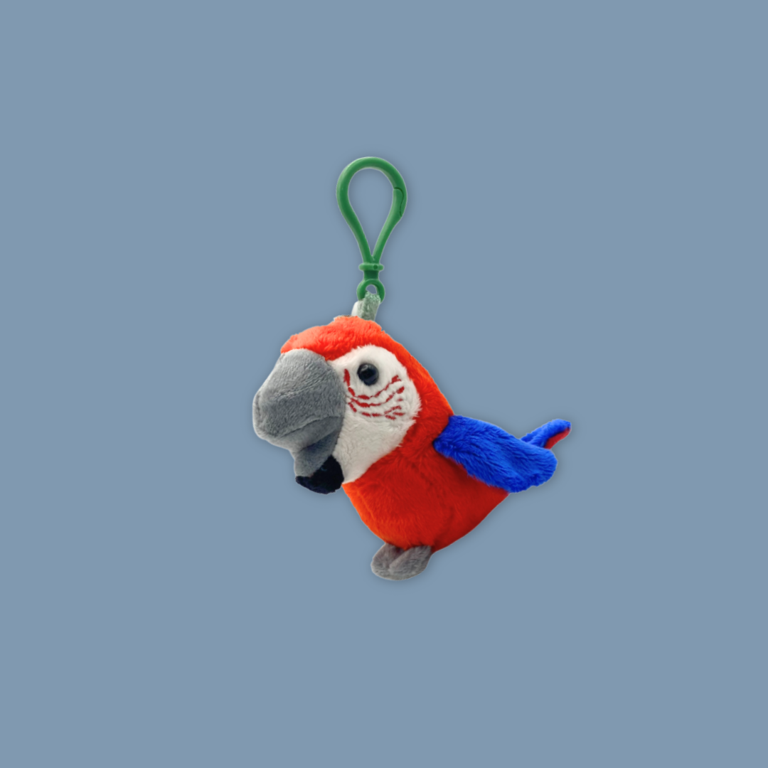 Scarlet Macaw Plush Keychain