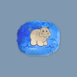 Hippo Reversible Plush Pillow