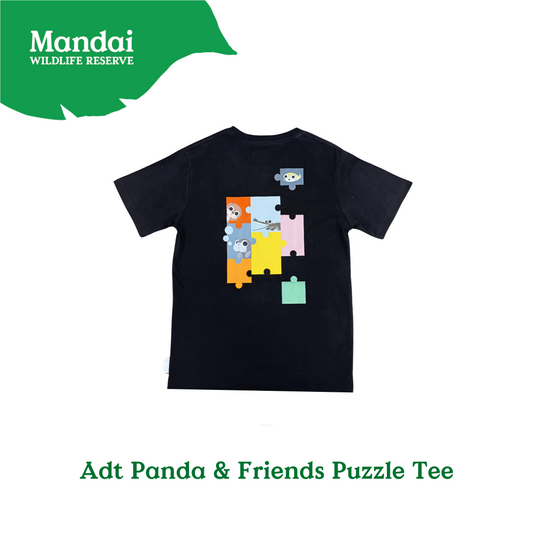 Panda and Friends Adults Panda Friend Puzzle Tshirt A River Wonders Exclusive Experience MANDAI WILDIFE RESERVE