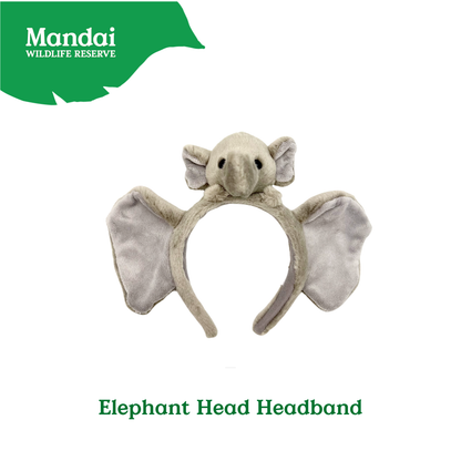 White Tiger Elephant Giraffe Panda Malayan Tiger Fennec Fox Headband Cute Animal 3D Ears Plush Padded Hair Accessories Kids MANDAI WILDLIFE RESERVE