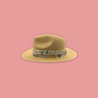 Animal Collage All-Over Print Straw Hat secondary