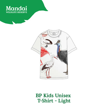 Exclusive Kids Oversized Ecru Pima Cotton T-Shirt: Childlike Wonder Animal Drawing Wildlife Sanctuary Mandai