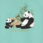 Panda And Baby Adult T-Shirt