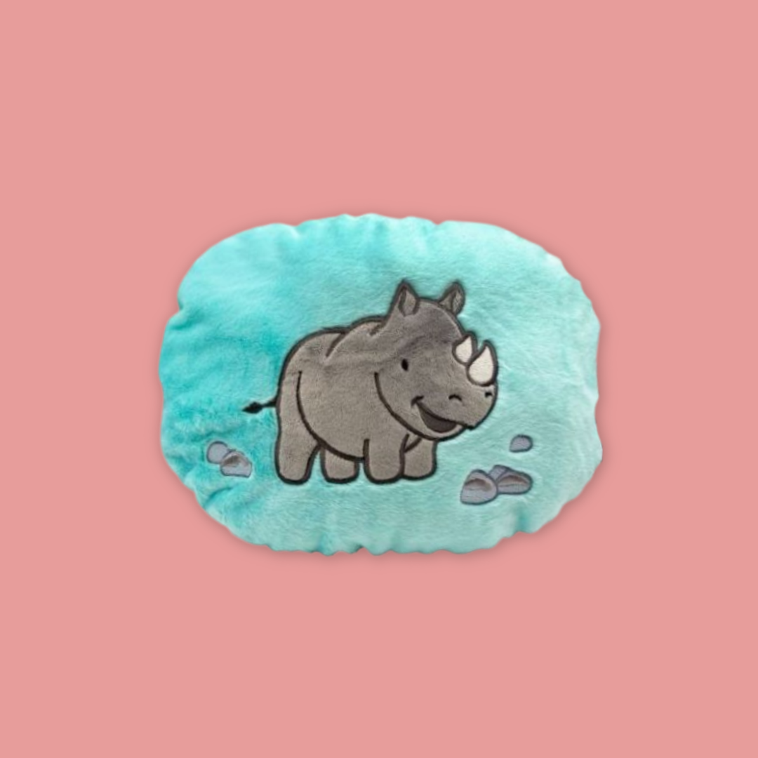 Rhino Reversible Plush Pillow