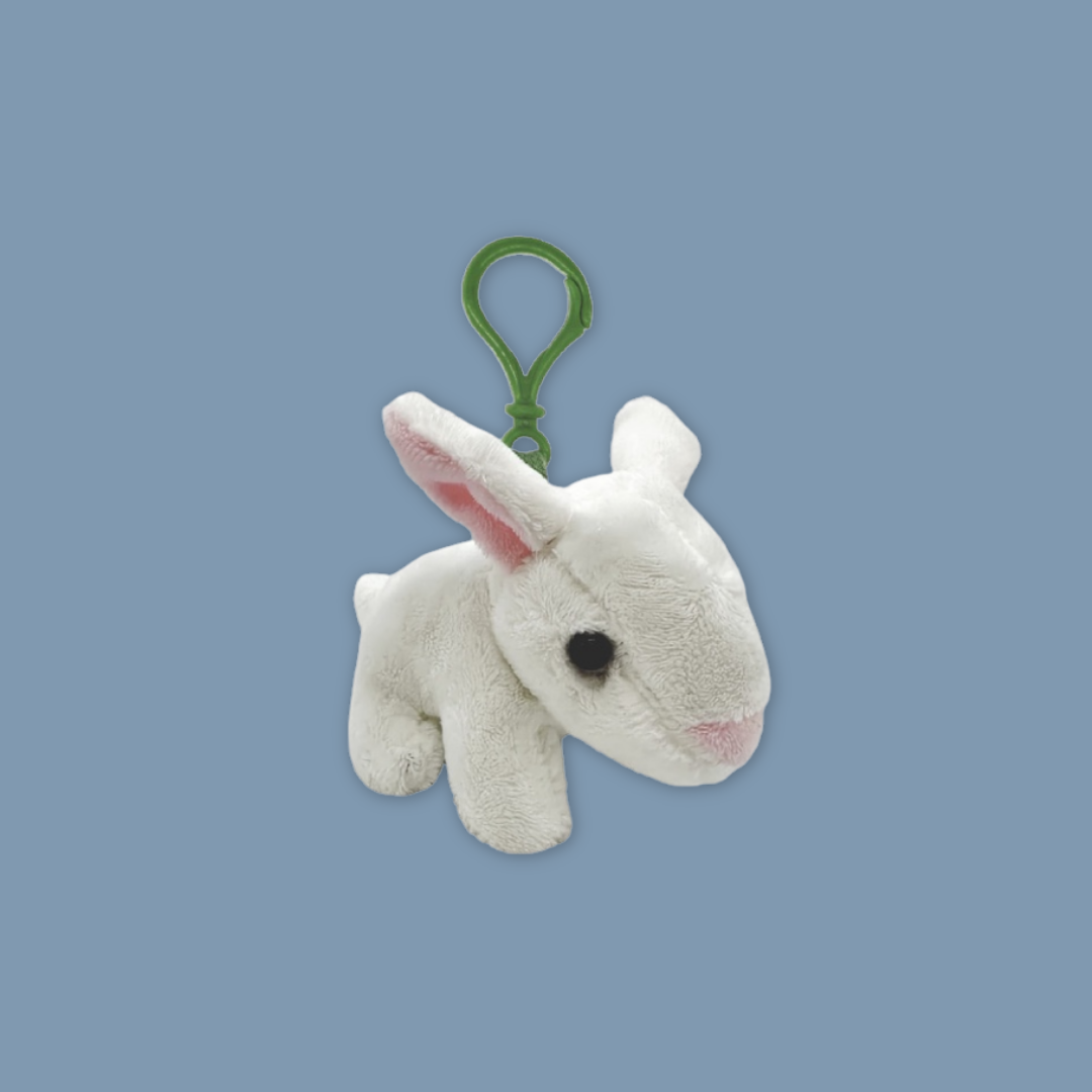 White Bunny Plush Keychain