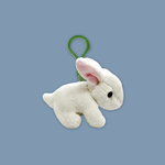 White Bunny Plush Keychain