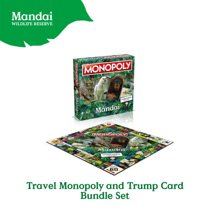 Exclusive Mandai Monopoly Classic Board Game Travel Set Top Trumps Card Guess Who Game MANDAI WILDLIFE RESERVE