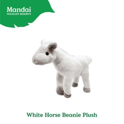 Horse White Horse Fawn  Beanie Plush Toy MANDAI WILDLIFE RESERVE